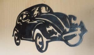 Silhouette de Coccinelle Volkswagen en métal découpé